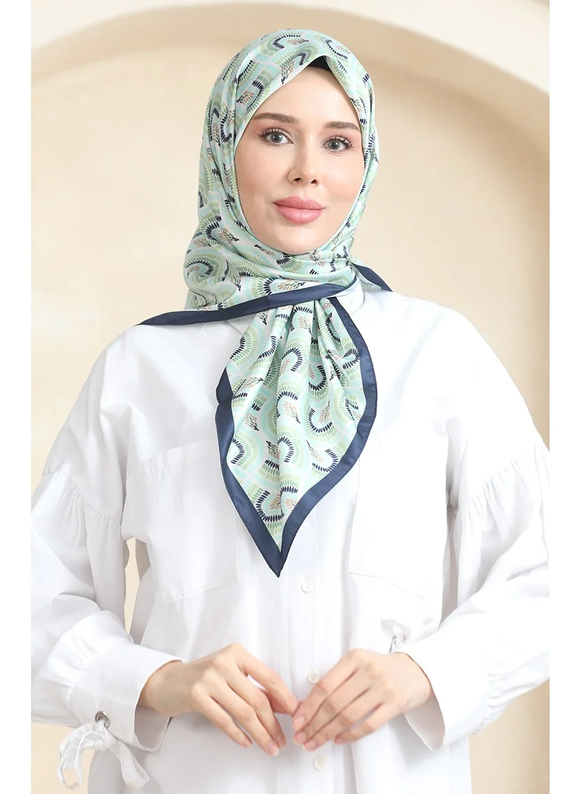 Sefa Merve Karaca Rayon Scarf 81072-09 Navy Green