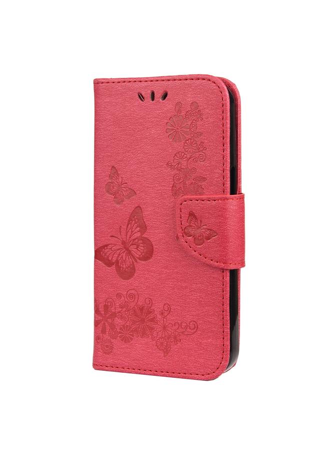 Zaboon Case For iPhone 13 mini Vintage Embossed Floral Butterfly Pattern Horizontal Flip Leather Case with Card Slot & Holder & Wallet & Lanyard - Image 2