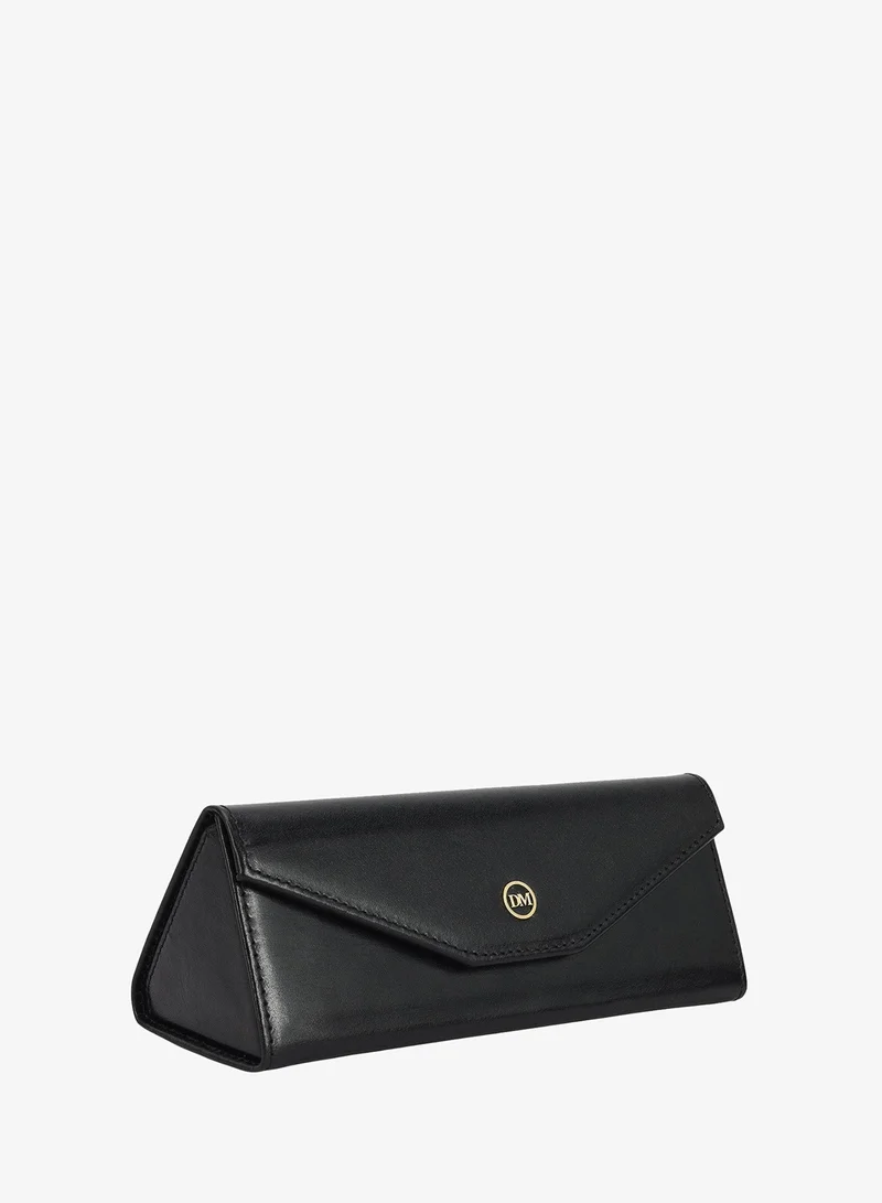 Da Milano Plain Leather Spectacle Case - Black