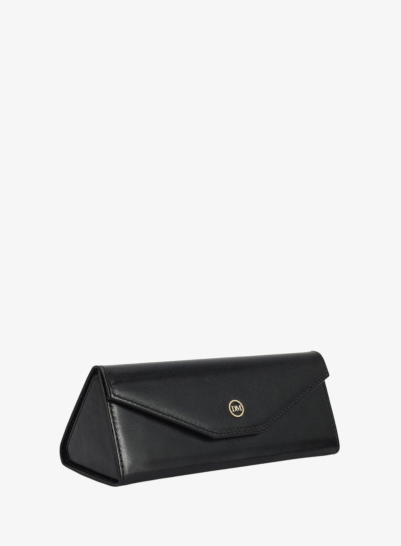 Da Milano Plain Leather Spectacle Case - Black - Image 2