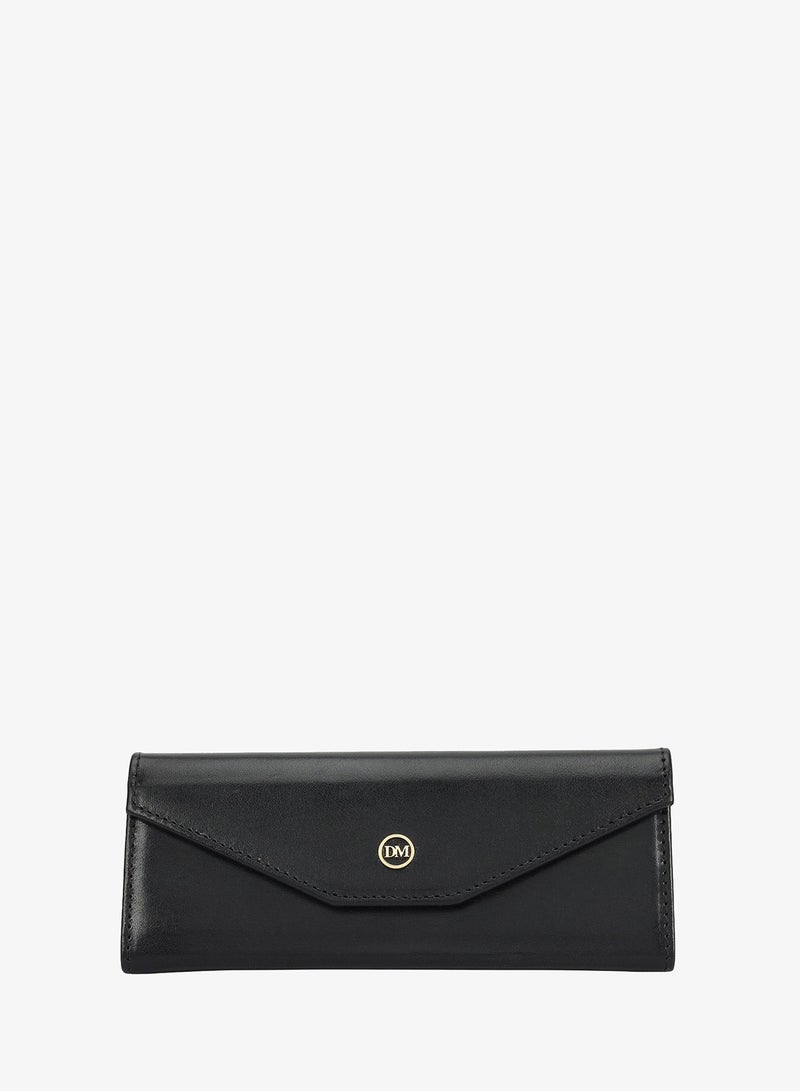 Da Milano Plain Leather Spectacle Case - Black - Image 1