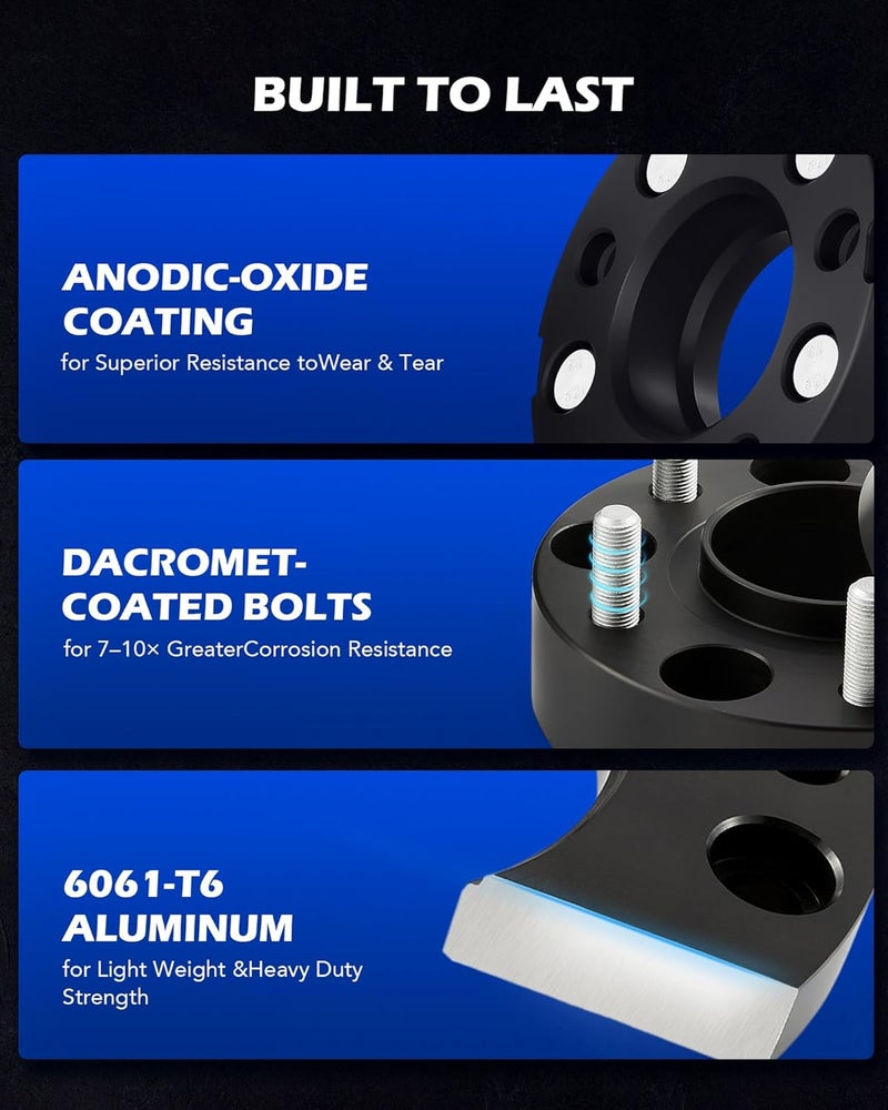 Orion Motor Tech 5x4.5 Hubcentric Wheel Spacers Kit - 1 Inch (25mm) Thick, Set of 4 for Ford Mustang & Explorer - Image 5