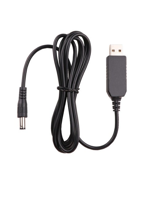 كابل توجيه USB DC 5V إلى 12V كابل طاقة تصاعدي كابل USB مخرج DC-12V - أسود