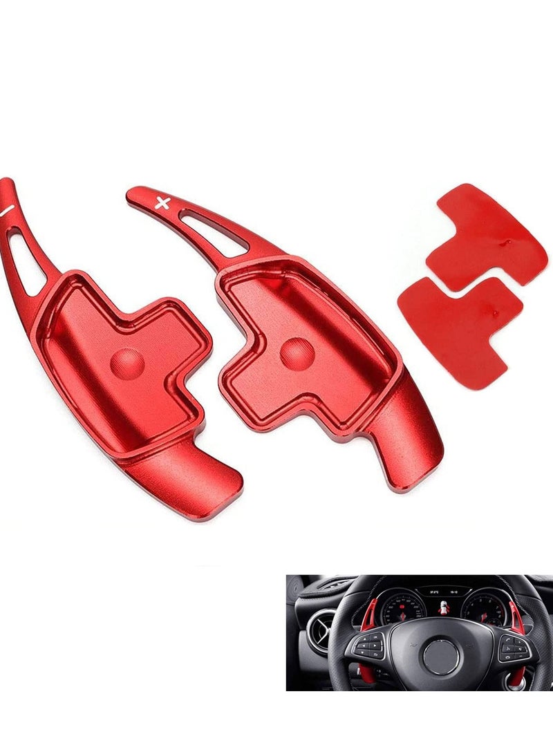 Steering Wheel Paddle Shifter Extension, Aluminum-Alloy Shift Paddle For A B C CLA CLS E G GL GLA GLC GLE GLS for Metris S SL SLC Class (Red) - Image 1