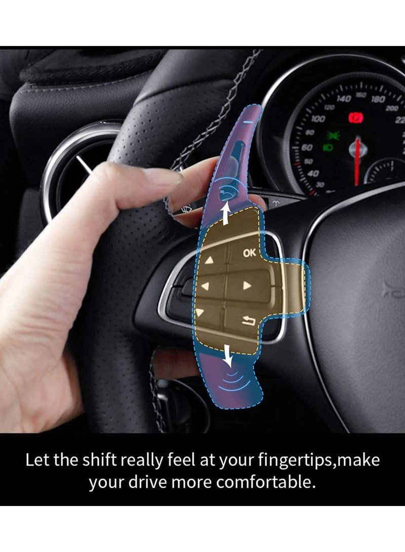 Steering Wheel Paddle Shifter Extension, Aluminum-Alloy Shift Paddle For A B C CLA CLS E G GL GLA GLC GLE GLS for Metris S SL SLC Class (Red) - Image 4