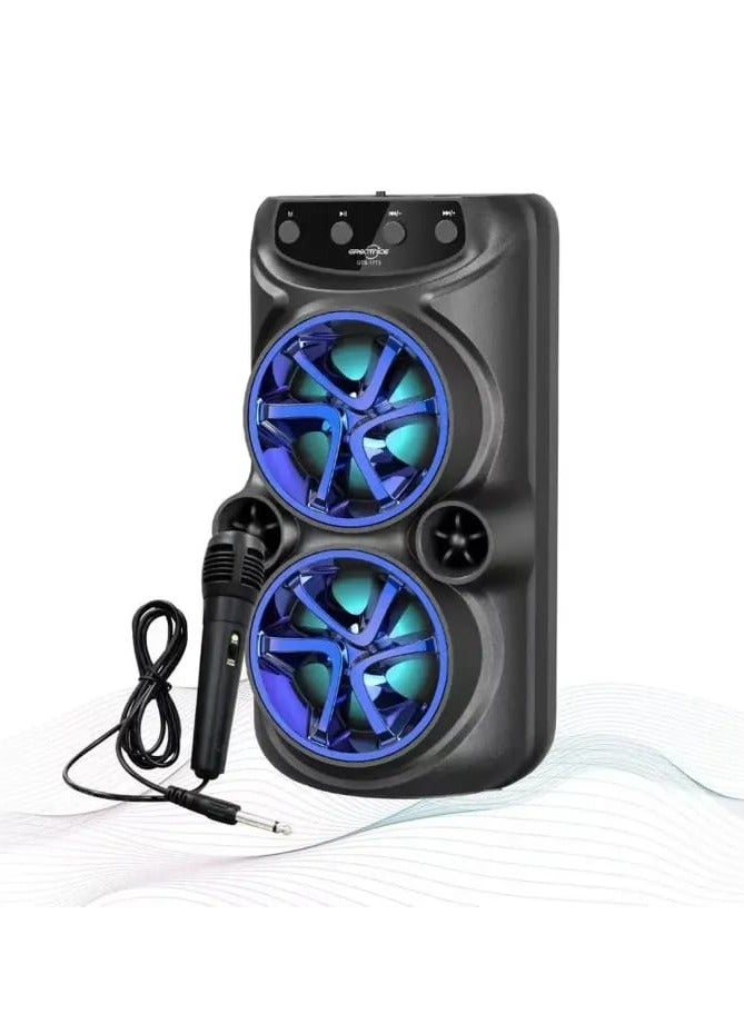 قريت نايس مكبر صوت لاسلكي محمول Greatnice GTS-1772: صوت غامر مع مشغلين مزدوجين مقاس 3 بوصات، وإضاءة LED، ودعم متعدد المنافذ