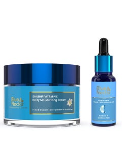 Blue Nectar Blue Nectar Daily Face Moisturizer with Natural Vitamin E & Vitamin C (1.7 Fl Oz) and Vitamin C Face Serum with Natural Hyaluronic Acid (1 Fl Oz)  - Image 1