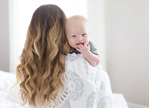 SwaddleDesigns Marquisette Receiving Swaddle Blanket for Baby Boys & Girls, Soft Premium Cotton Muslin, Best Shower Gift, SeaCrystal Medallions, Parent Picks Award Winner Small - Image 2