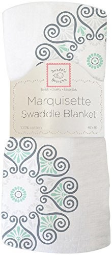 SwaddleDesigns Marquisette Receiving Swaddle Blanket for Baby Boys & Girls, Soft Premium Cotton Muslin, Best Shower Gift, SeaCrystal Medallions, Parent Picks Award Winner Small - Image 4
