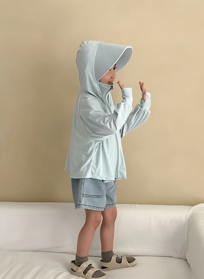 Uliova Kids UPF 50+ Sun Hoodie UV Protection Jacket Cooling Quick Dry Lightweight Outdoor Jacket with Thumb Holes for Boys Girls - Image 4
