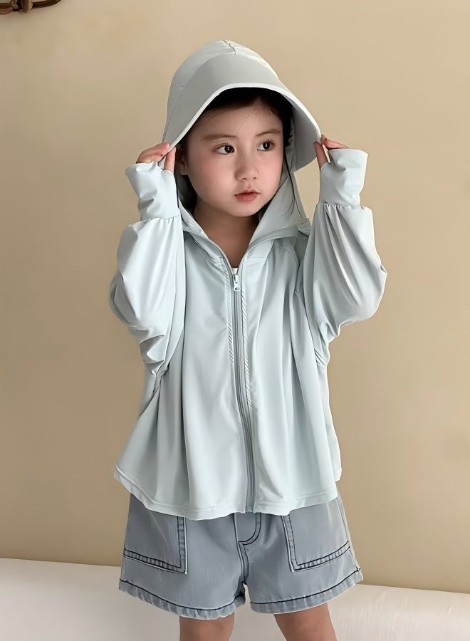 Uliova Kids UPF 50+ Sun Hoodie UV Protection Jacket Cooling Quick Dry Lightweight Outdoor Jacket with Thumb Holes for Boys Girls - Image 1