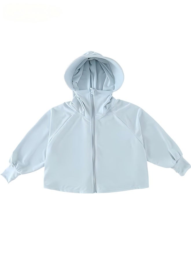 Uliova Kids UPF 50+ Sun Hoodie UV Protection Jacket Cooling Quick Dry Lightweight Outdoor Jacket with Thumb Holes for Boys Girls - Image 2