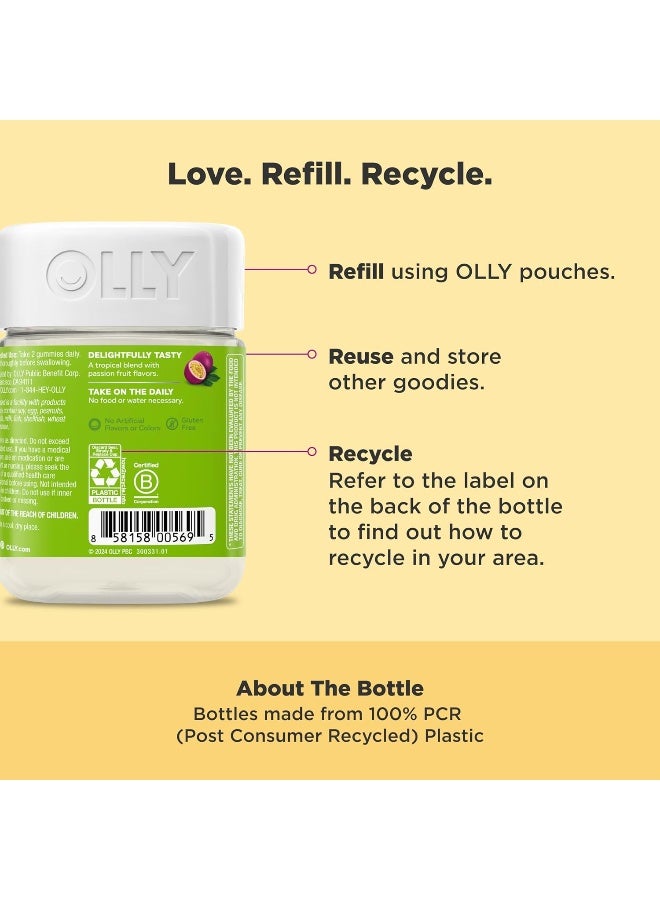 OLLY أولي جومي الطاقة اليومية، 30 يومًا من الإمداد (60 جومي)، نكهة الشغف الاستوائية، فيتامين ب12، كيو10، توت غوجي، خالي من الكافيين، مكمل قابل للمضغ - Image 5