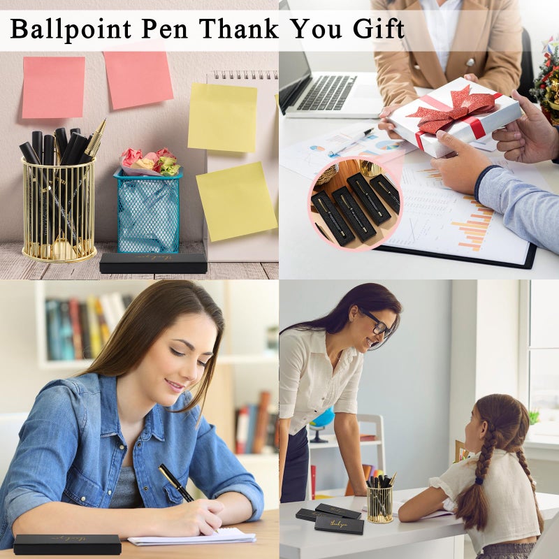 PerKoop 10 Sets Thank You Gifts for Coworker Pens with Boxes Employee Appreciation Bulk Party Favors Volunteer Nurse Teacher Team Office Supplies(Black,Mixed) - Image 4
