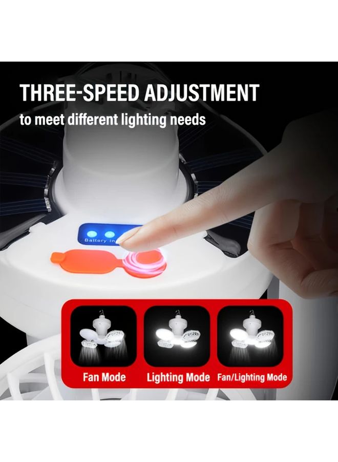 1pc Portable Solar Ceiling Fan Light USB Rechargeable Adjustable Angle For Camping - Image 3