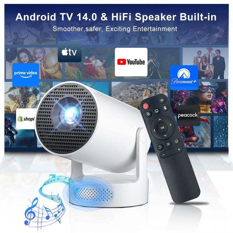 Salange HY300Ultra Smart Projector Android 14 Built-in Apps,4K & 8K Support - Image 4