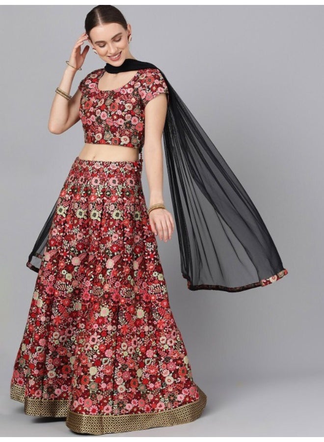 أيه كيه إس بدلة ليجها شولي بنقوش الزهور بلون الصدأ - Image 1