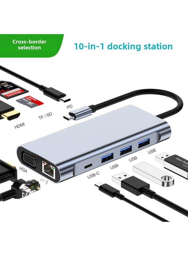 Type-c Expansion Dock Laptop Tablet Extender Converter Mac Multi-port Docking Station Cross-border-Number Of Interfaces:12in1 2201 Vertical