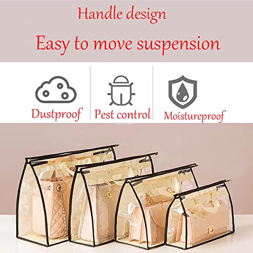 YEWIN Dust Bags for Handbags - Handbag Storage Organizer Dust Bags for Moisture Proof Dust Cover with Zipper and Handle(Pink-XXL) - Image 4