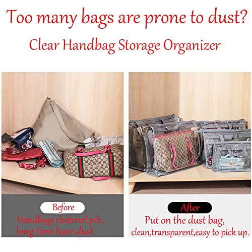 YEWIN Dust Bags for Handbags - Handbag Storage Organizer Dust Bags for Moisture Proof Dust Cover with Zipper and Handle(Pink-XXL) - Image 5