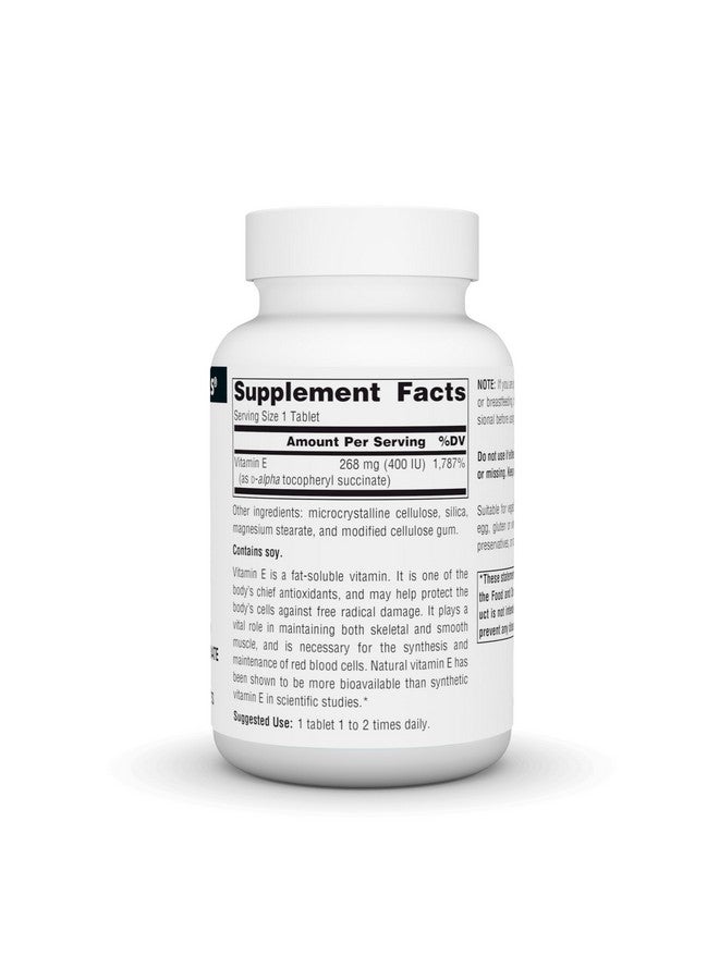 Source Naturals Vitamin E, 400 iu Fat-Soluble Antioxidant - 100 Tablets - Image 2