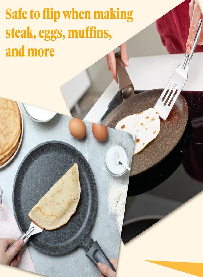 Remagr 3 Pcs Small Spatula Thin Narrow Silicone Serving Spatula Kitchen Cooking Nonstick Stainless Steel Slotted Turner Pan Flipper for Egg Crepe Cake Fish Pancake Cookie - Image 5