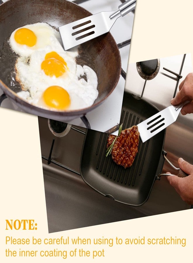 Remagr 3 Pcs Small Spatula Thin Narrow Silicone Serving Spatula Kitchen Cooking Nonstick Stainless Steel Slotted Turner Pan Flipper for Egg Crepe Cake Fish Pancake Cookie - Image 4