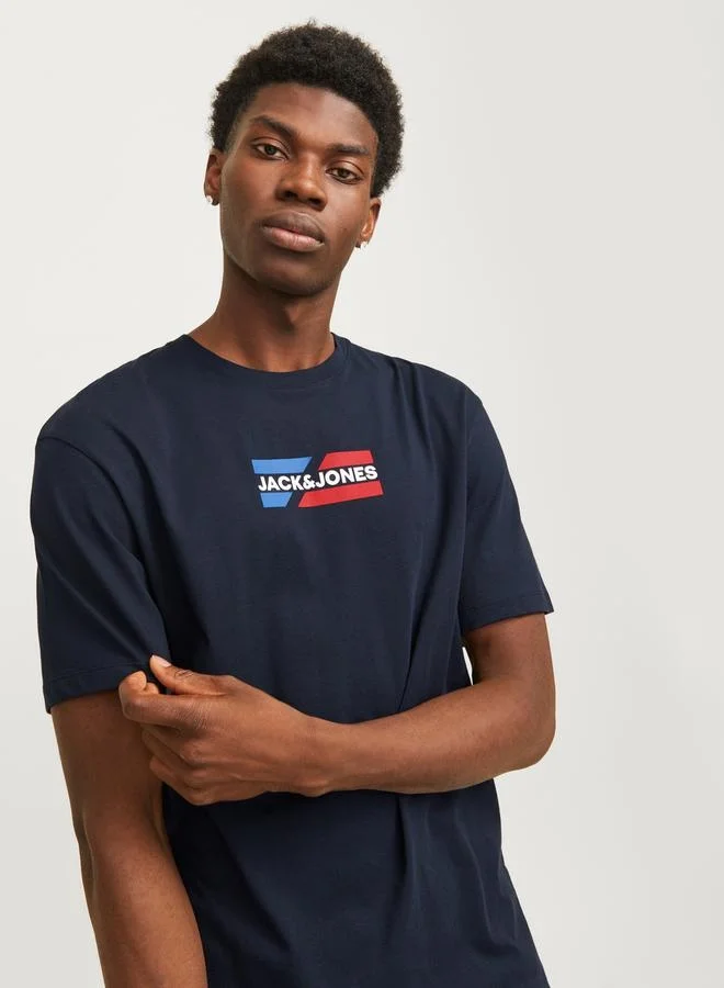 JACK & JONES Logo Print Round Neck T-Shirt