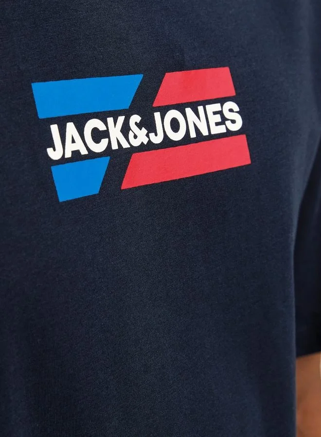 JACK & JONES Logo Print Round Neck T-Shirt
