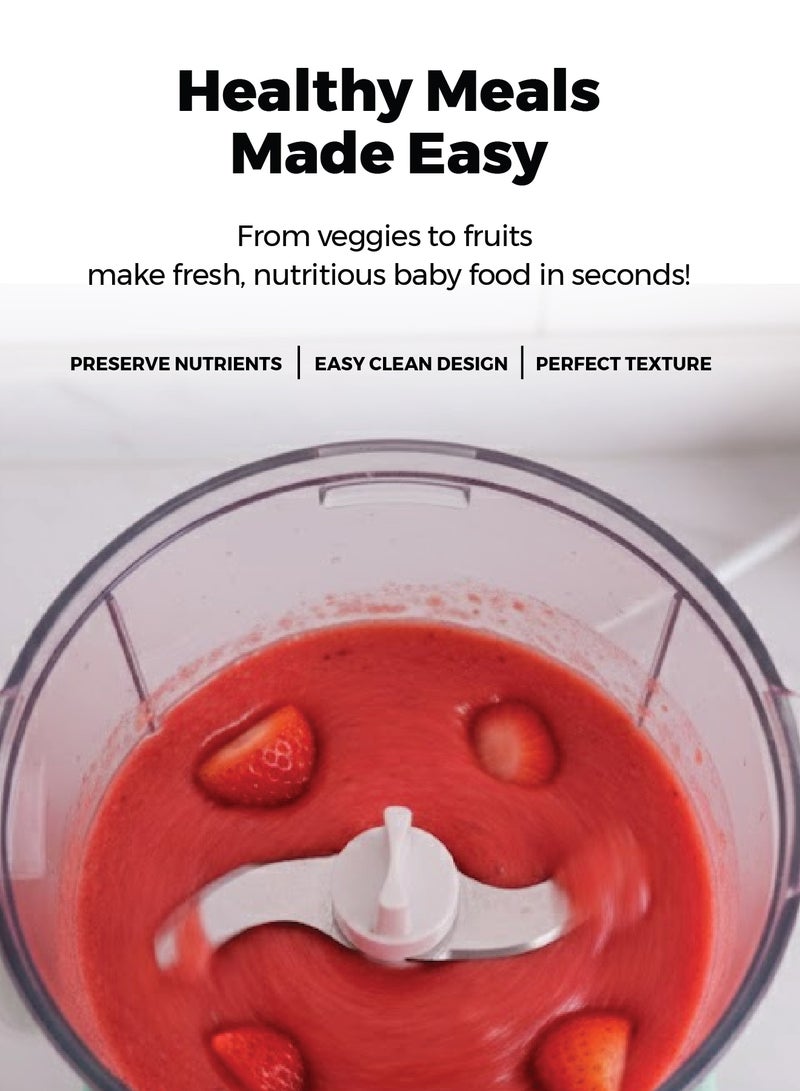 Zenito Baby Electric Steamer & Blender - All-in-One Food Maker -Baby Food Maker, Multifunction Baby Food Processor and Steamer, Puree Blender, Multifunctional Baby Puree Maker, Mini Food Grinder - Green - Image 4