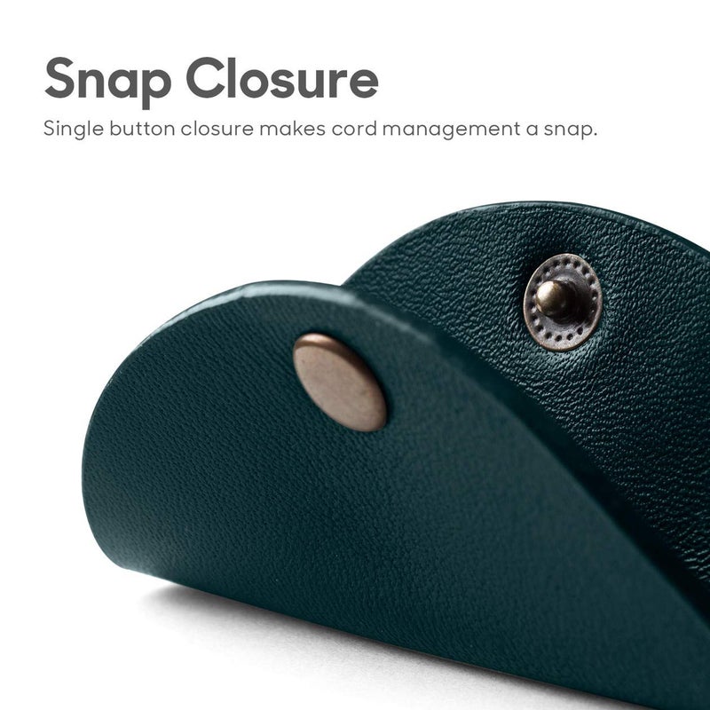 Daily Objects غطاء كيمونو للكابلات من ديلي أوبجيكتس للكابلات/الأسلاك/الأسلاك | لف الكابلات، حامل سماعات الرأس، منظم صغير | مصنوع من جلد مجفف ومطحون | (أحمر وأخضر) - مجموعة من 2 - Image 4