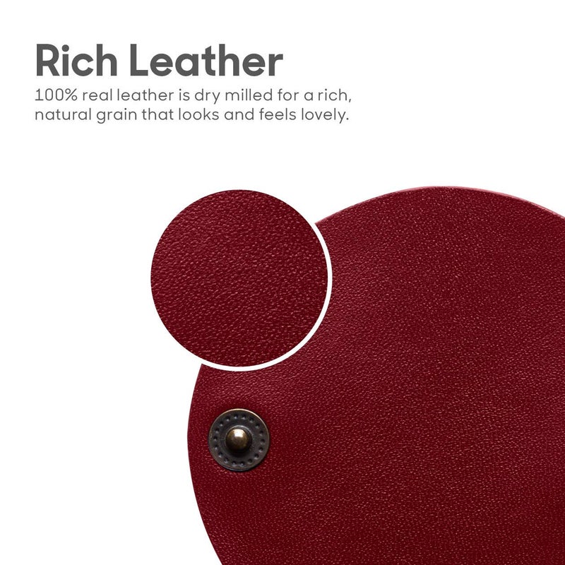 Daily Objects غطاء كيمونو للكابلات من ديلي أوبجيكتس للكابلات/الأسلاك/الأسلاك | لف الكابلات، حامل سماعات الرأس، منظم صغير | مصنوع من جلد مجفف ومطحون | (أحمر وأخضر) - مجموعة من 2 - Image 3