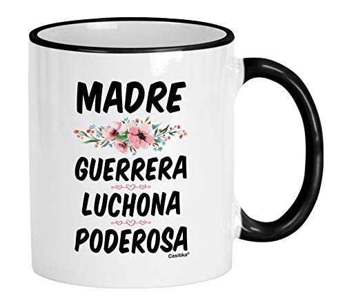 Casitika Regalo Para El Dia De Las Madres En Espaol Mama Guerrera Luchona Poderosa 11 Oz Coffee Mug - Image 1