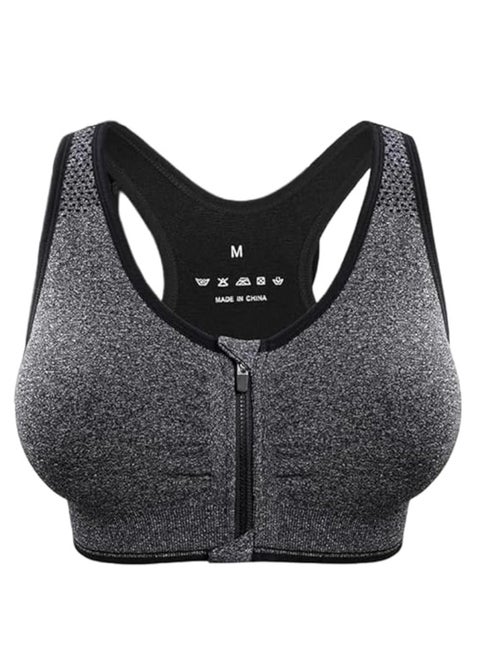 SHOWDAY Women's Zip Front Sports Bra Wireless Post-Surgery Bra Active Yoga Sports Bras Fitness Women's Sports Bra, Zip Front,Post-Surgery Active Yoga Gym Pilates Crossfit