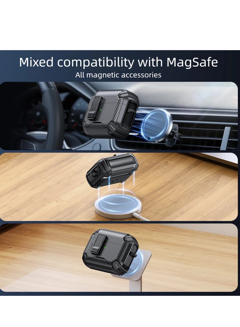 AirPods 4 / AirPods Pro / AirPods Pro 2 / AirPods Pro 3 حالة حماية ، magsafe ، حامل الهاتف ، حالة سماعة الرأس المنبثقة ، حامي سماعة الرأس ، حامي سماعة الرأس ، حالة سماعة الرأس - Image 5