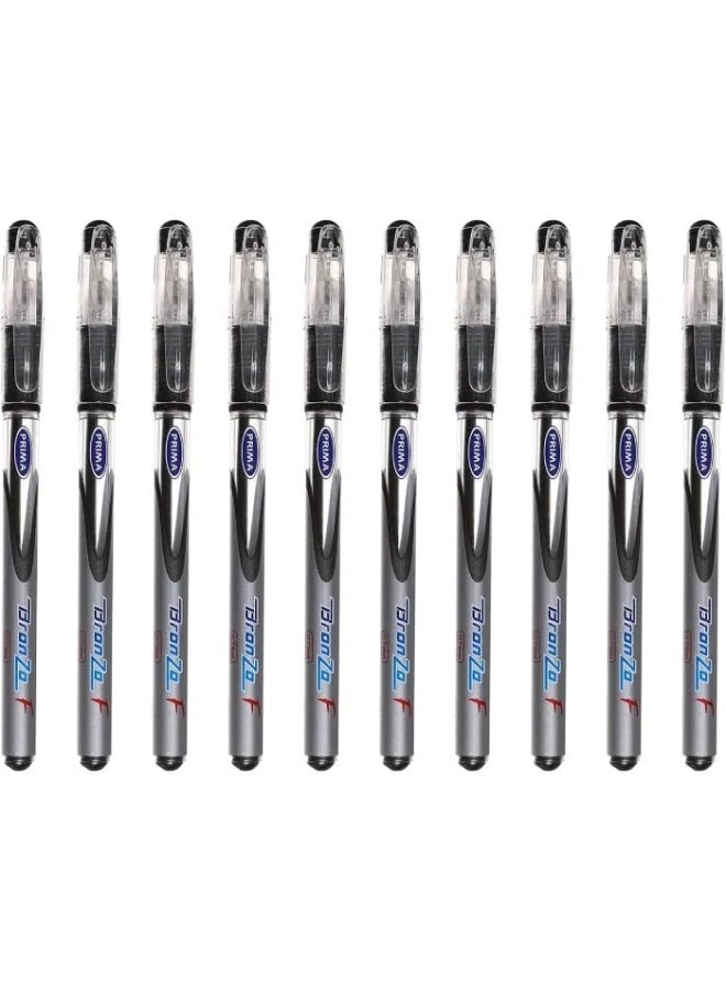 Prima Bronzo Ballpen - Box of 10 - Black - Elegant & Comfort Writing - Image 1