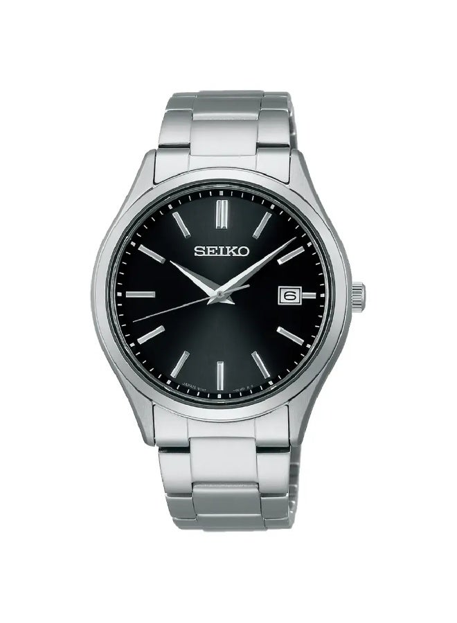 Seiko Selection Solar Analog Men’s Watch SBPX147, 38.7 mm Black Dial,  Stainless Steel Case & Bracelet, 100 m WR - Image 1