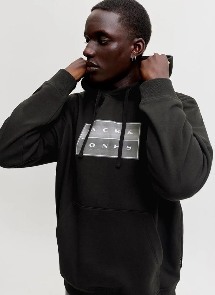 JACK & JONES Black Casual pullover Hoodie for Men | Best Price UAE