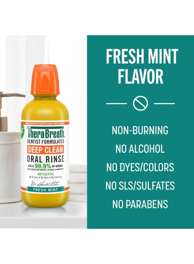 Therabreath Deep Clean Mouthwash, Antigingivitis, Antiseptic, Fresh Mint Flavor, Dentist Formulated, Alcohol Free, 473ml (Pack of 2) - Image 5