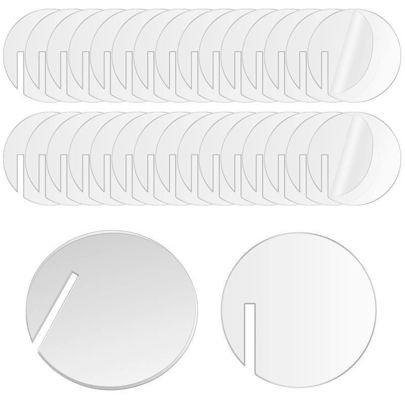 Amyhill 30 Pcs Acrylic Circle Drink Tags Round Party Drink Tag Circle Markers Blank Acrylic Labels Rim of Glass Wine Glass Disc for Baby Shower Wedding Engagement Birthday Party DecorationsClear