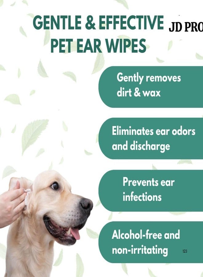 JD PRO Finger Wet Wipes - 50 Disposable Pet Wipes for Cats & Dogs - Non-Woven Dog Ear Cleaning Finger Wipes, Cat Dental Care, Eye & Paws Cleaning Wet Wipes for Dogs & Cats. - Image 3