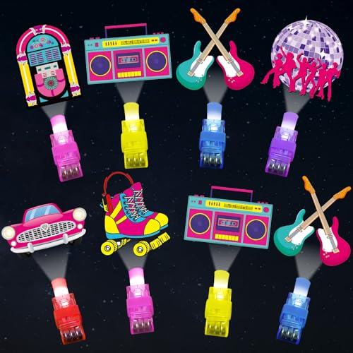 Oitnlaughter 36Pcs 1950s Retro LED Finger Lights 50s Party Favors Glow in the Dark Light Up Finger Lights 90s Themed Toys Bulk for Kids Birthday Party Goodie Bag Stuffer Birthday Gifts Classroom Prize - Image 1