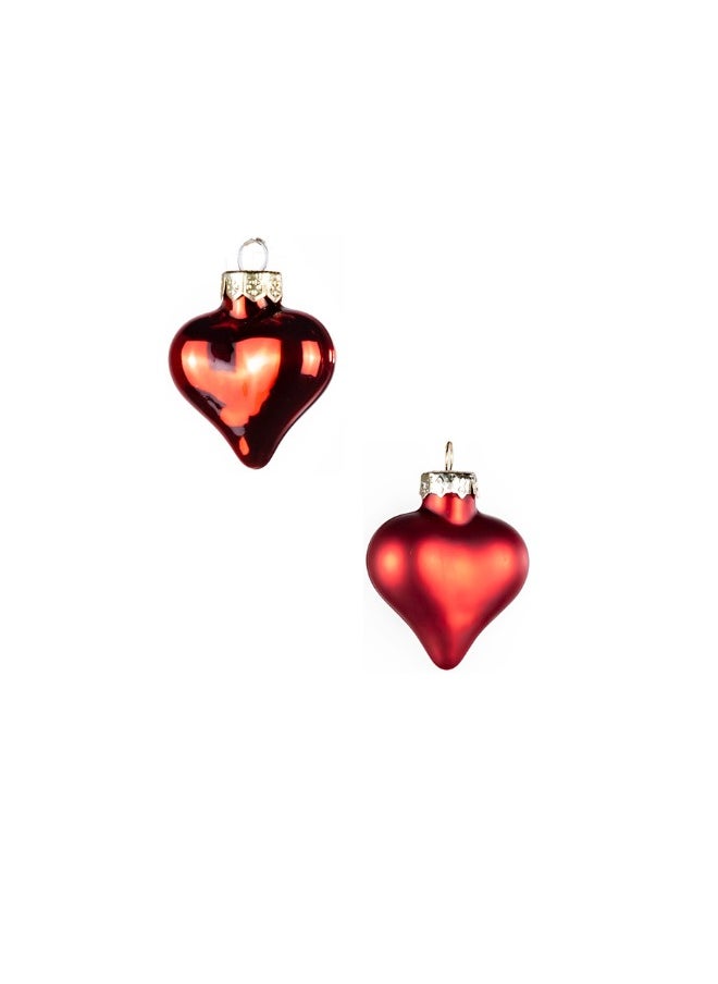 Gulf Flowers Gulf Flowers Glass Christmas Decoration Art – 9 Pcs Red Ornaments for Tree & Holiday Decoration 