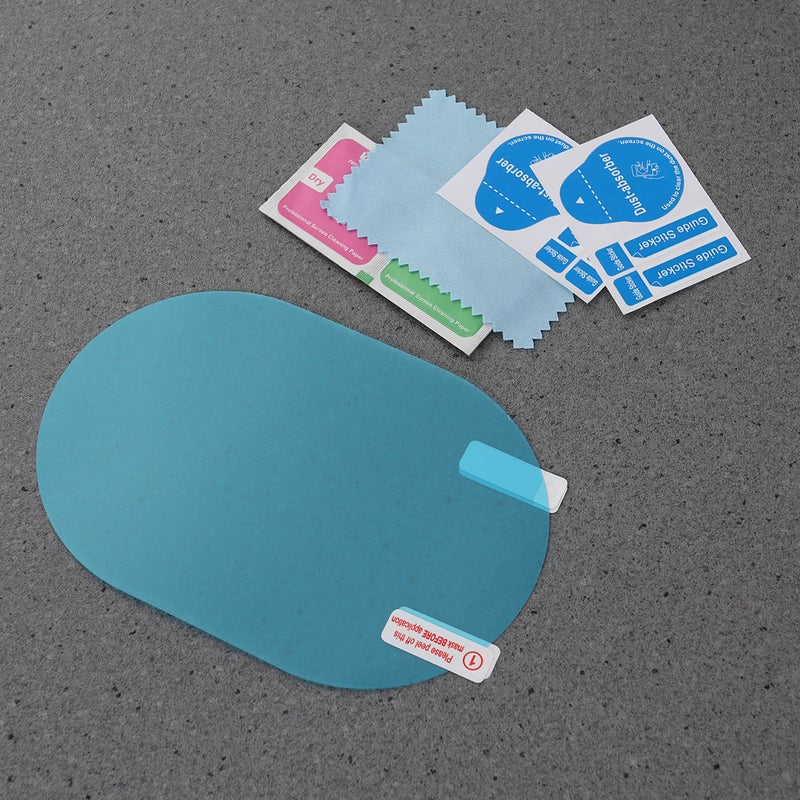 2 PCS Car Rearview Mirror Ellipse Protective Film Anti-Glare Anti-Scratch Anti-Fog Rainproof Rear View Mirror Clear Film with Tools - 13.5x9.5cm - Image 5