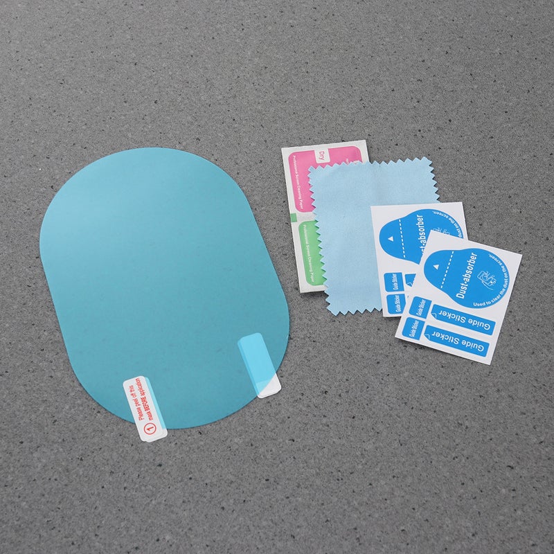 2 PCS Car Rearview Mirror Ellipse Protective Film Anti-Glare Anti-Scratch Anti-Fog Rainproof Rear View Mirror Clear Film with Tools - 13.5x9.5cm - Image 3
