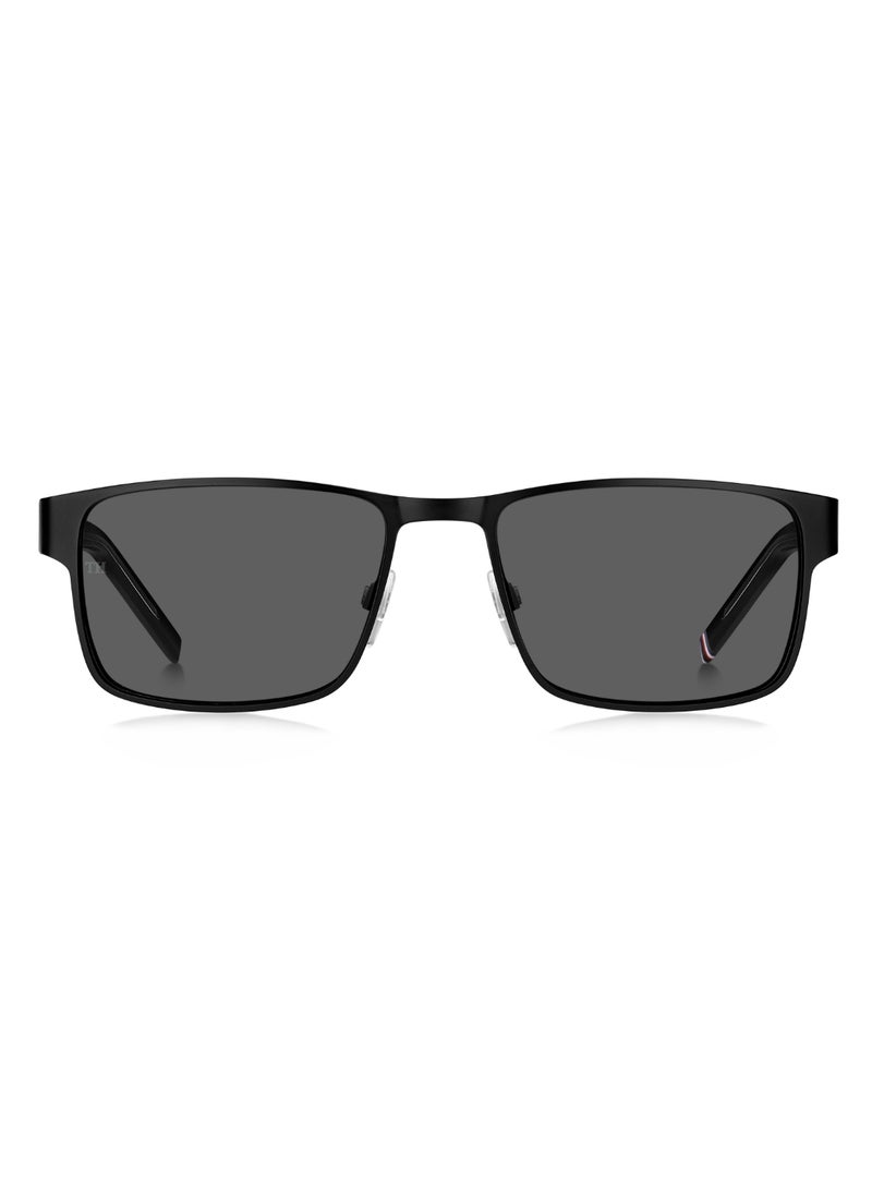 TOMMY HILFIGER Men's Uv Protection Rectangular Shape Acetate Sunglasses Th 1974/S Grey 41 - Lens Size: 40.6 Mm - Mtt Black  - Image 3