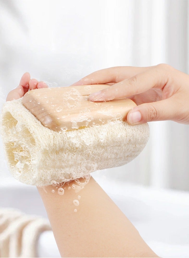 Natural Exfoliating Loofah Loofah Bath Brush Stick - With Long Wooden Handle Men's & Women's Back Brush - Shower Sponge Body Back Cleaner - Image 4