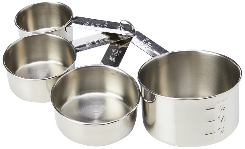 Dexam 17840994 Faringdon Set of 4 Stainless Steel Measuring Cups 60 80 125 250ml Silver