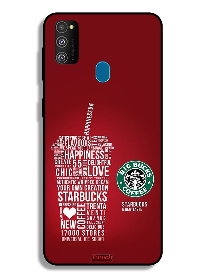 Tolwak Samsung Galaxy M30s Protective Case Cover Coffee Sticker - Image 2