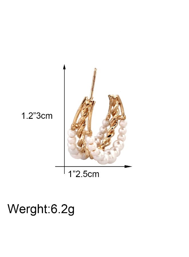 Goolsky Trendy Pearl Hoop Earrings for Women – Minimalist Elegant Fashion Jewelry, Faux/Freshwater Pearls Small Hoops S925 Silver Hypoallergenic, Office Daily Casual Events Versatile Wear - Image 4